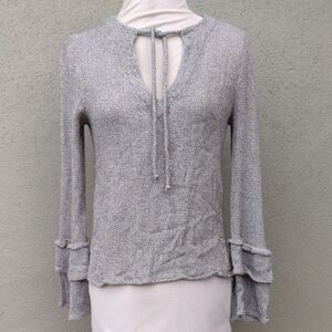 Maven West Ruffle Sleeve Linen Sweater Tunic XS